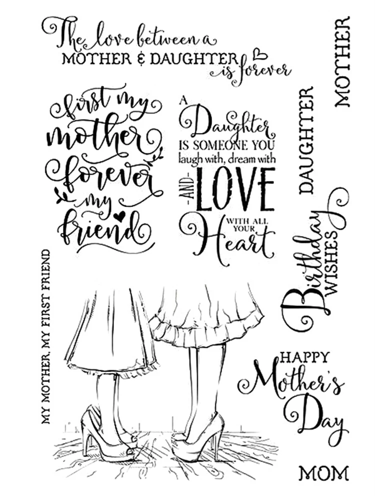 

MOTHERS & DAUGHTERS Transparent Silicone Clear Stamp/Seal for DIY scrapbooking/photo album Decorative Cards Making Paper Crafts
