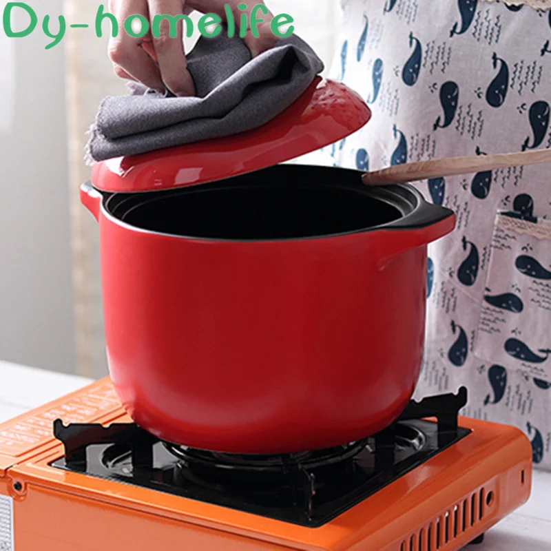 Керамическая кастрюля большого размера китайский красный горшок для супа