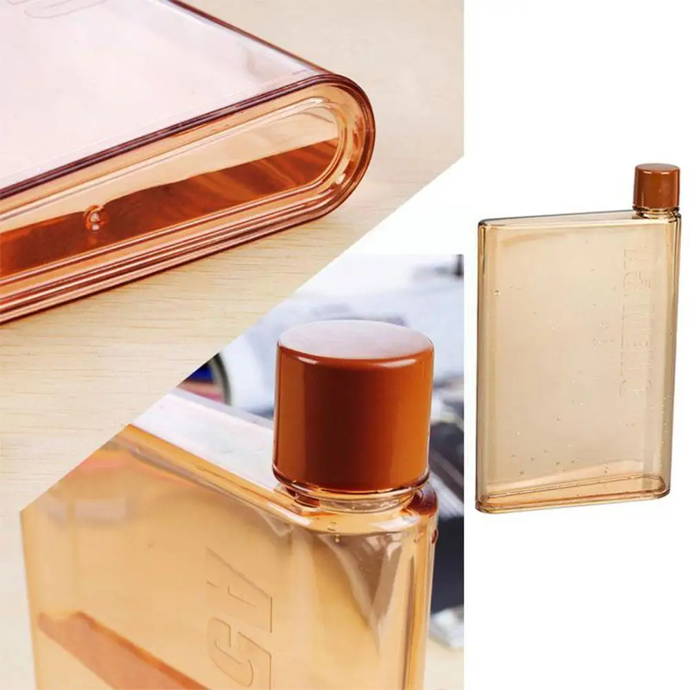 

Portable And Portable Plastic Transparent Flat Paper Storage Water Tea Appliance And Beverage Outdoor Bottle M1w1
