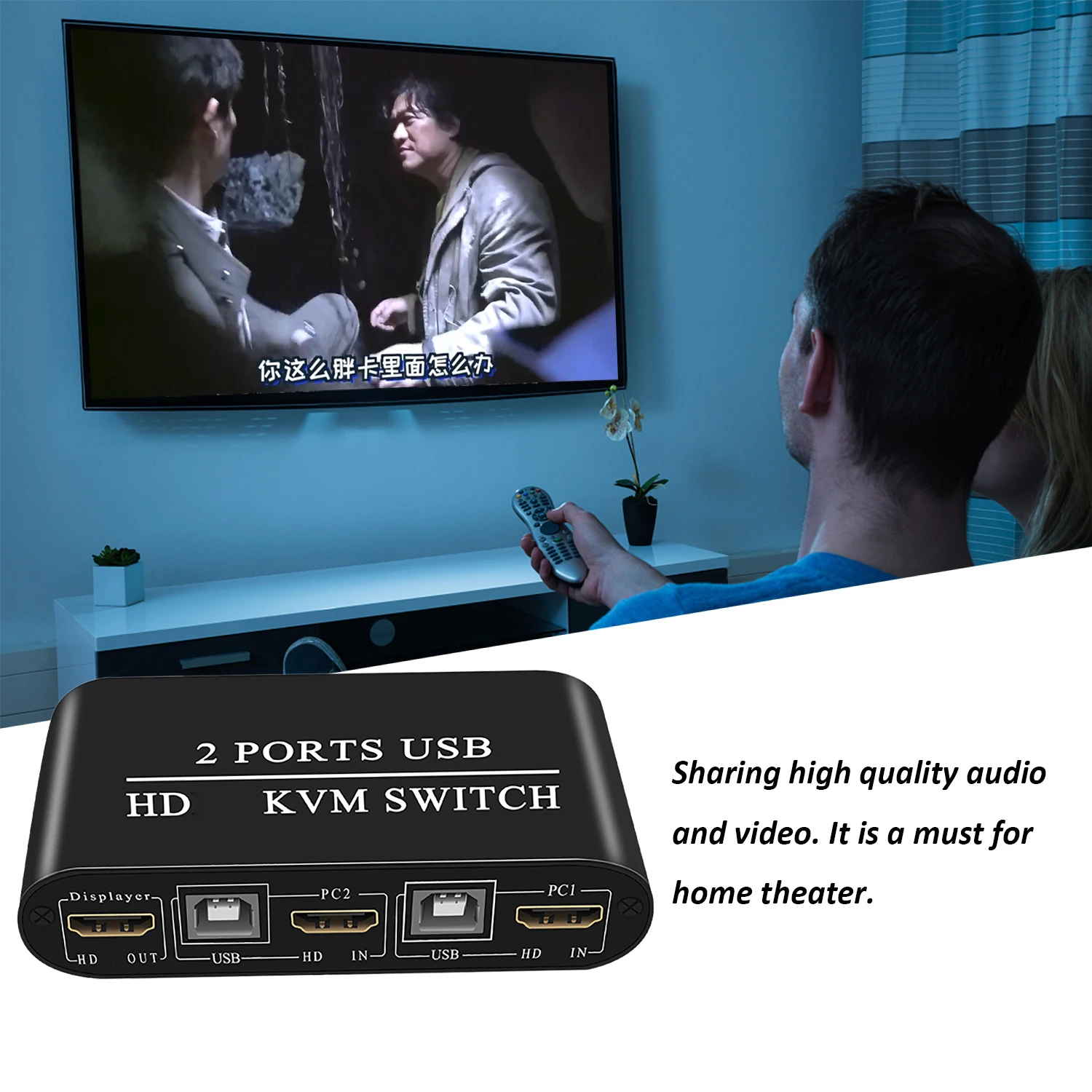KH21 4K30Hz коммутатор HD USB KVM 2 порта сплиттер аудио экстрактор Spdif видео конвертер для