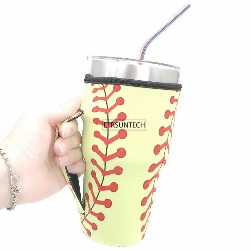 Softball 3 шт. Леопардовый принт Радуга Подсолнух русалка крышка бутылки воды Неопреновый Изолированный рукав сумка чехол для 30 унций стакан - Цвет: Softball