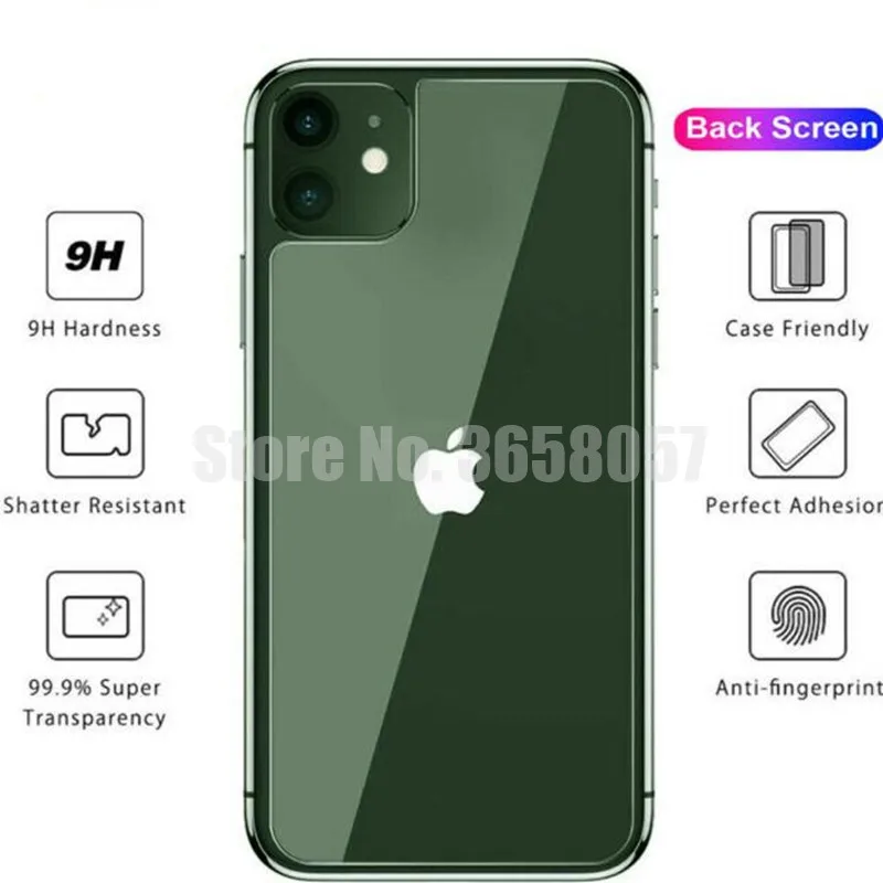 100 шт./лот заднее закаленное стекло для IPhone 11 Pro max XR XS MAX X 8 Plus защитная пленка