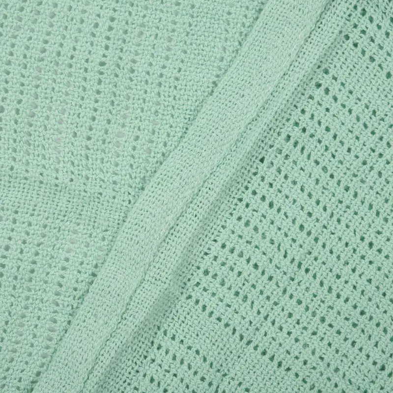 

100% Cotton Baby Infant Cellular Soft Blanket Pram Cot Bed Mosses Basket Crib Color:Fruit green