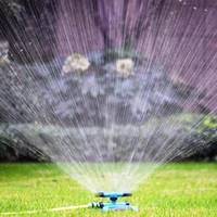 hot adjustable trigeminal nozzle lawn garden irrigation sprinkler 360 degree automatic rotating sprinkler watering plants flower