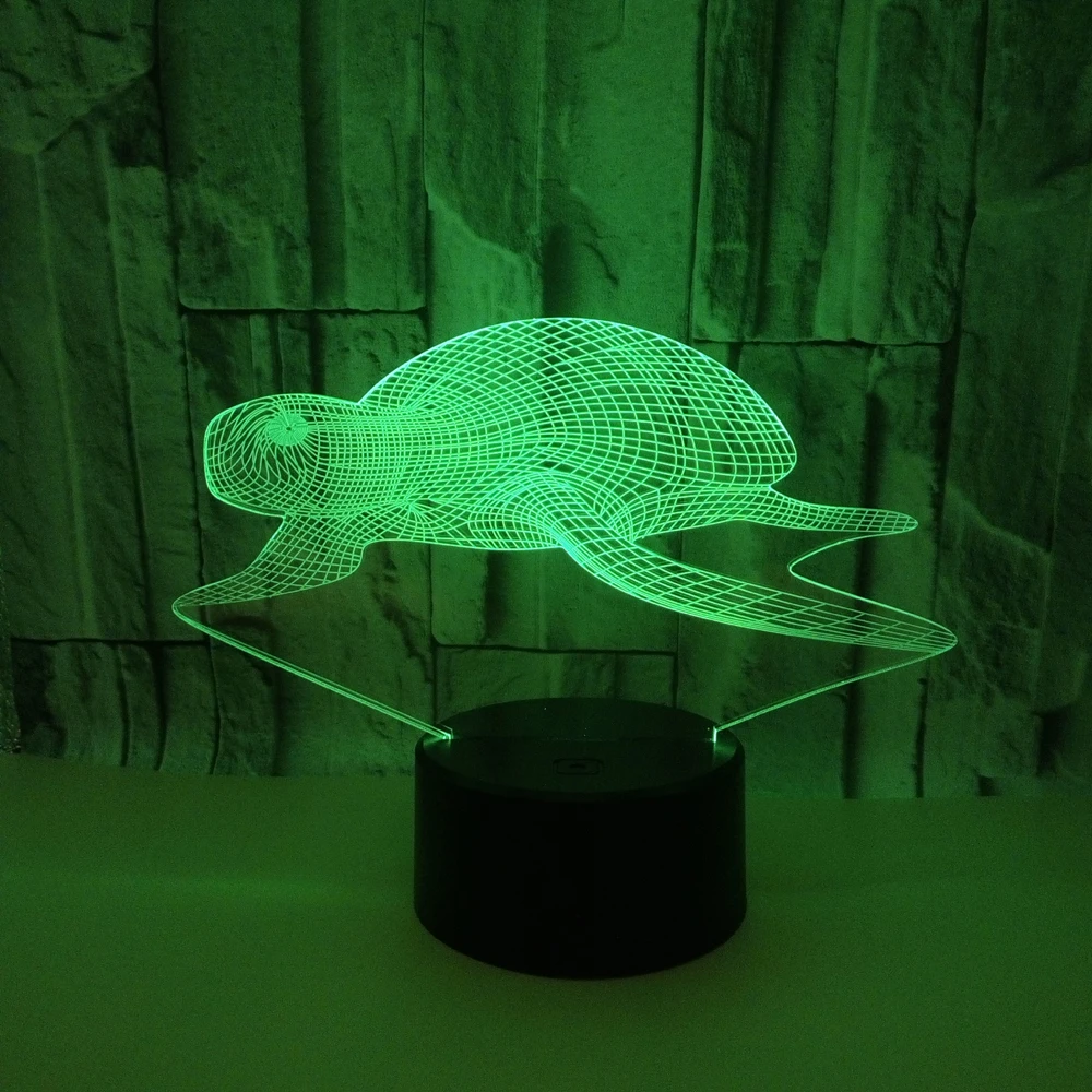 Ночсветильник в виде морской черепахи с дистанционным управлением 7 цветов 3D