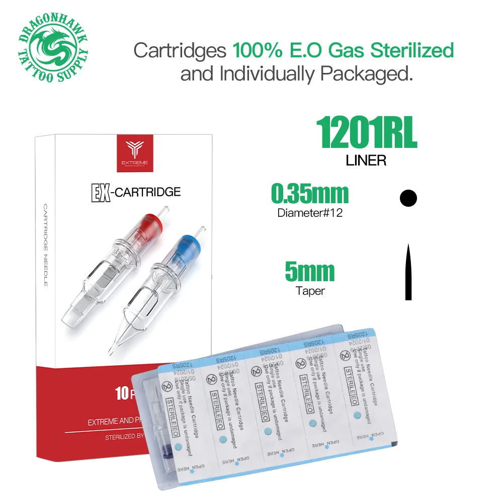 20 штук 1RL Перманентный макияж стерильные картридж иглы татуировки поворотные