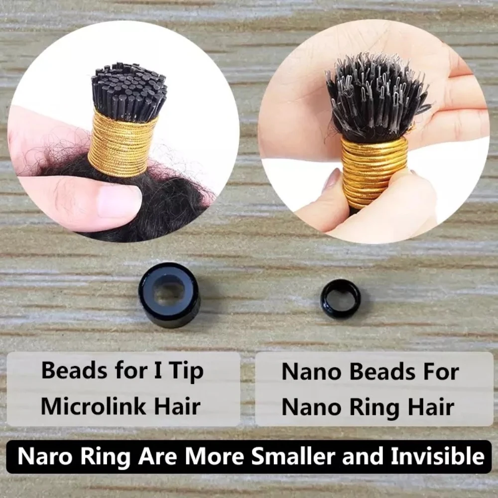 Afro Kinky Curly Nano Ring Human Hair Extension Brazilian Micro Neno Head I Tip Human Hair Microlinks for Women 100g=100Strands