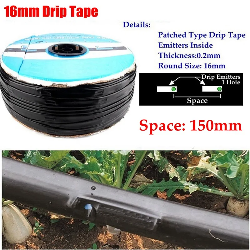 Space 150mm 1000 м/рулон 16 мм капельная лента сельскохозяйственное Капельное орошение системы Soaker шланг теплица под пленкой капельный шланг - Цвет: Space 150mm