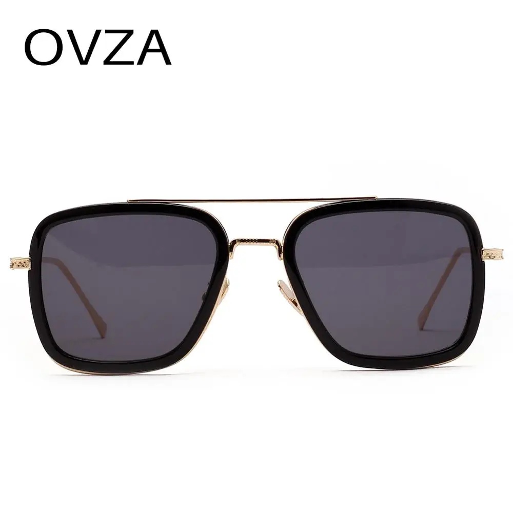 OVZA Модные солнцезащитные очки мужские прямоугольные двухлучевые UV400 Солнцезащитные очки женские брендовые Дизайнерские высокого качества S1089