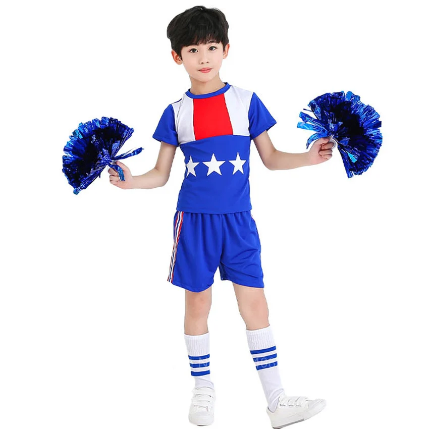 Kids Cheerleader Dance Costume School Uniform Gymnastics Skirt for Girls Boy Children Jazz Stage Performance 110-160cm Clothing |