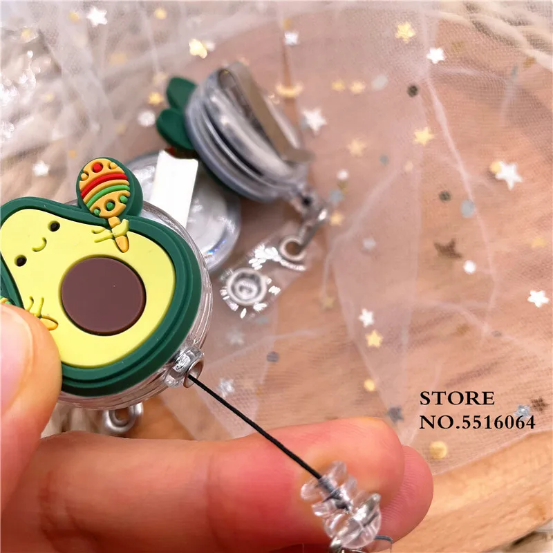 Симпатичные Силиконовые фрукты авокадо выдвижной держатель для карт бейдж