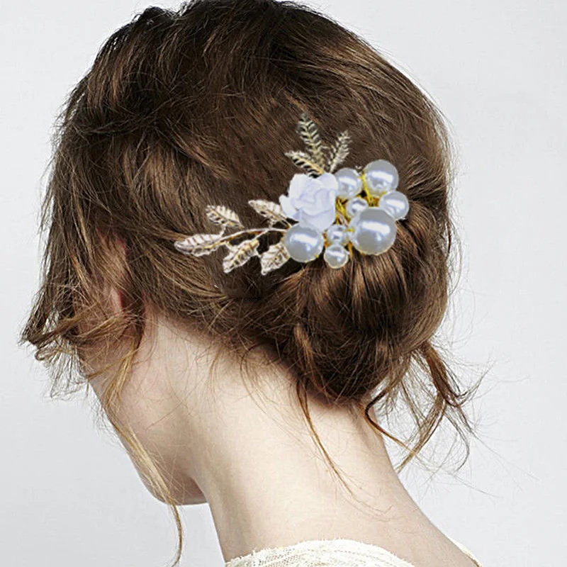 Хрустальный жемчужный гребень для волос Свадебные украшения заколки ювелирные
