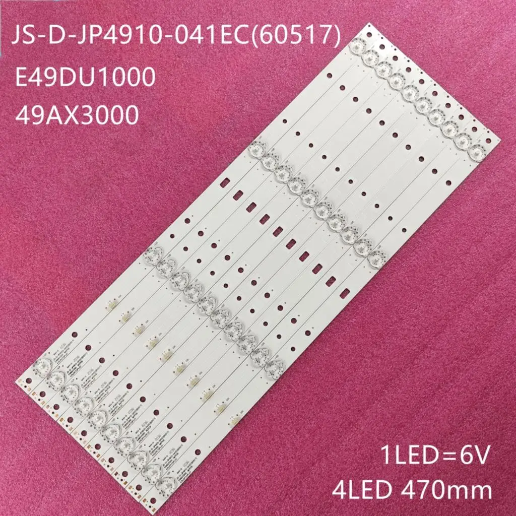 

470MM LED Backlight strip 4 Lamp For ROWA 49'' TV JS-D-JP4910-041EC (60517) E49DU1000 MCPCB 49AX3000 AKAI CTV5035 SMART CURVED