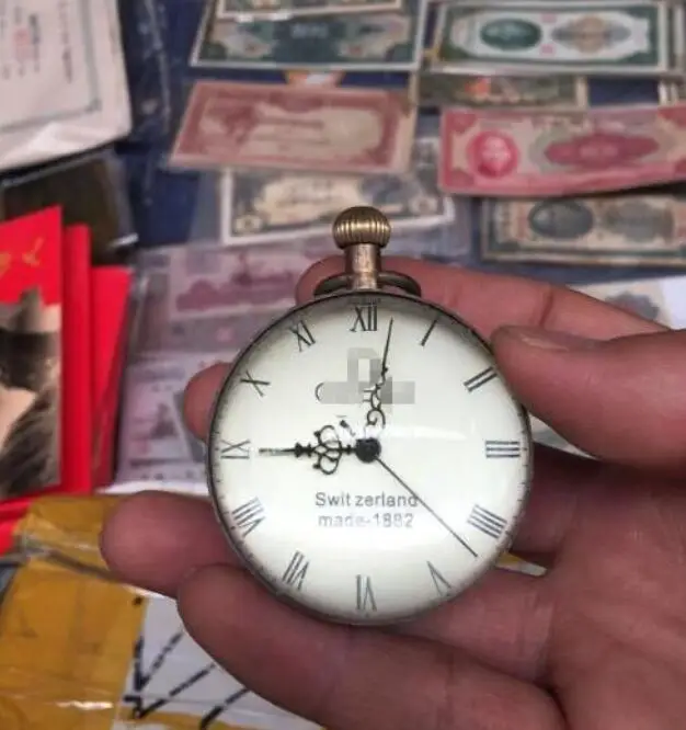 Медные часы Satue изысканные китайские винтажные карманные из медного стекла | Дом