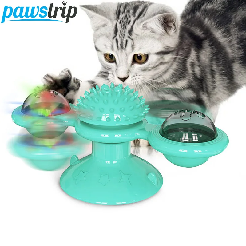 

Windmill Cat Toy Turntable Teasing Interactive Cat Toys Puzzle Training Cat Scratching Tickle Pet Ball Toys Cat Supplies