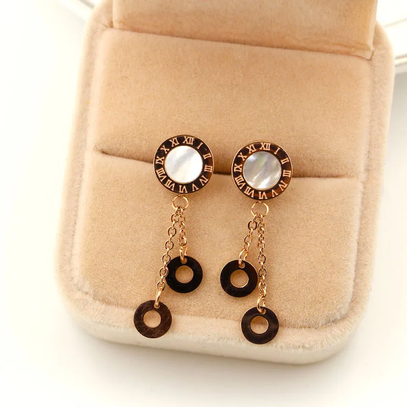 Серьги-кисточки из титановой стали с двойными кольцами | Украшения и аксессуары