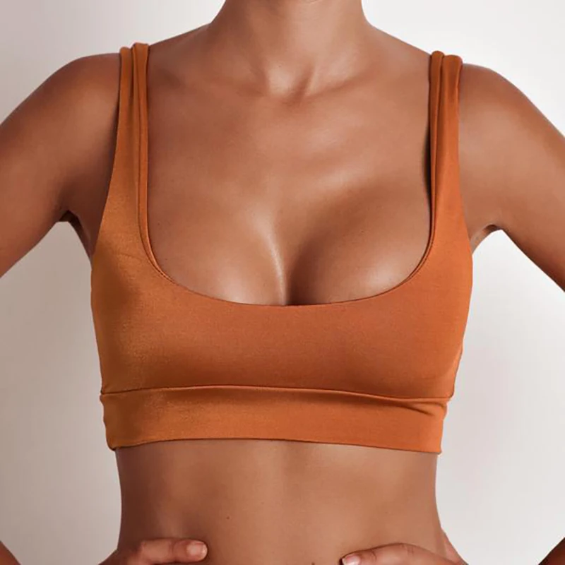 Бюстгальтер спортивный с чашками пуш ап и лямкой на шее 6 цветов|Комплекты