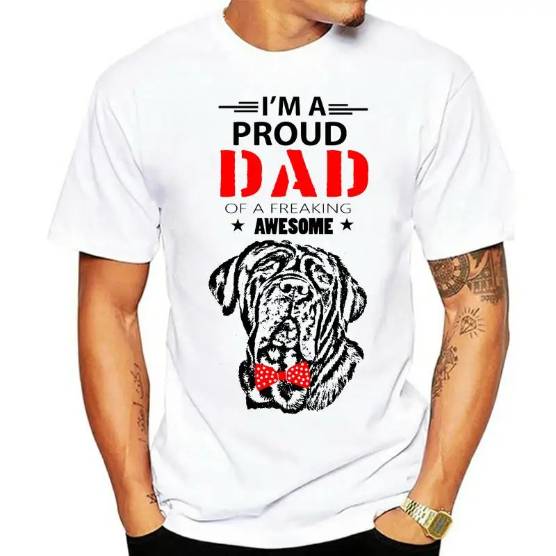 

2022 г., Неаполитанский мастиф-я гордый папа, новая белая хлопковая футболка