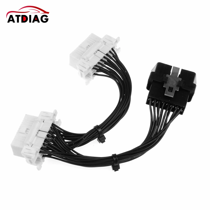 1 шт. плоский + тонкий как лапша OBDII OBD 2 OBD2 16-контактный ELM327 штекер-Двойной Женский