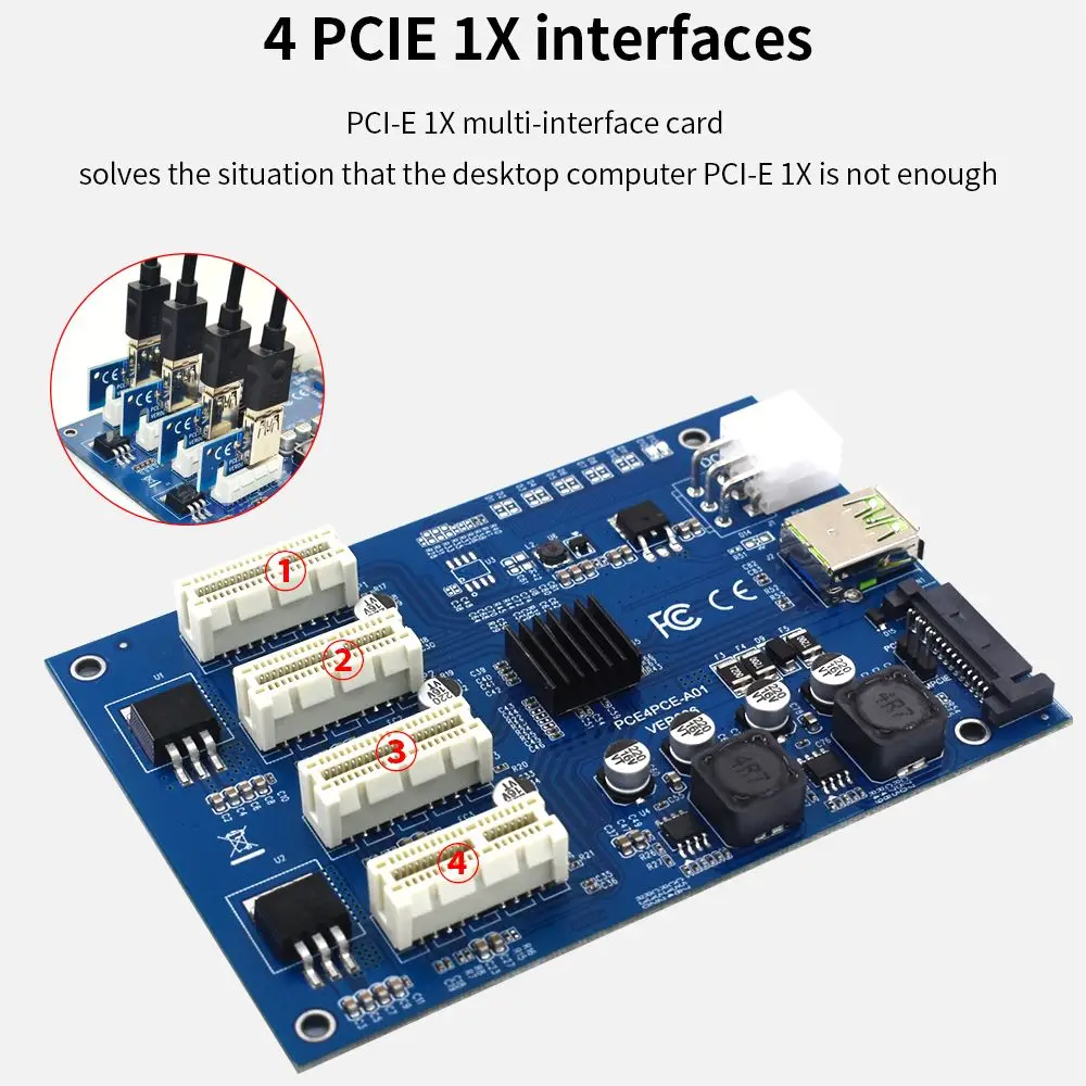 TISHRIC PCI Express множитель PCIE 1 до 4 портов 1x плата адаптера для майнинга с Райзер 009s/009s