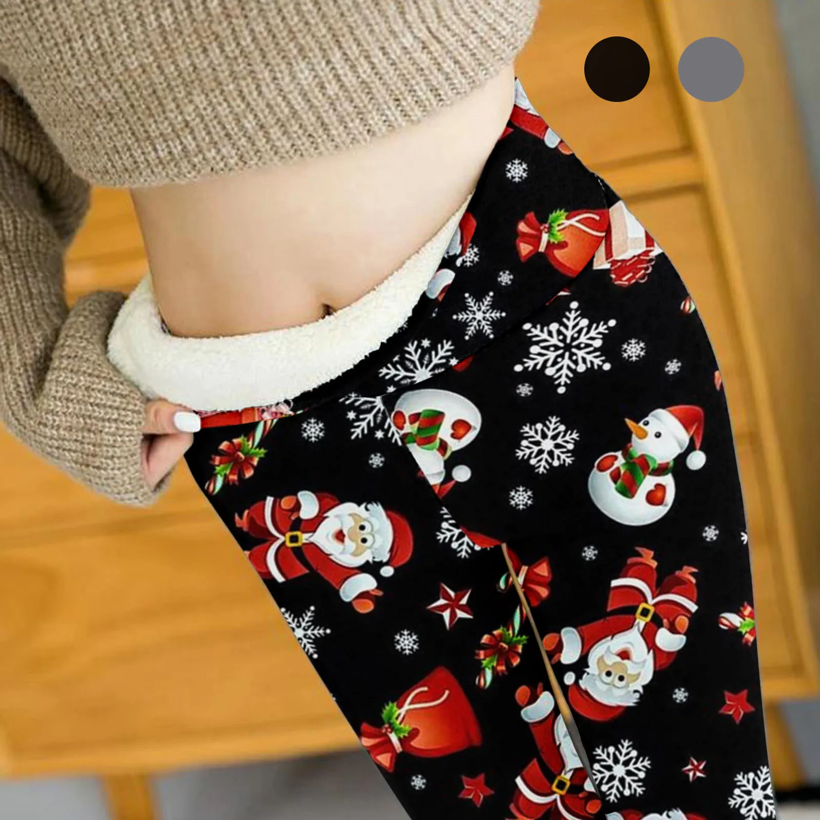 

Women Thickened Cotton Leggings Pant Casual Christmas Printed Ladies Winter High Waist Keep Warm Long Pants Leggings 2022