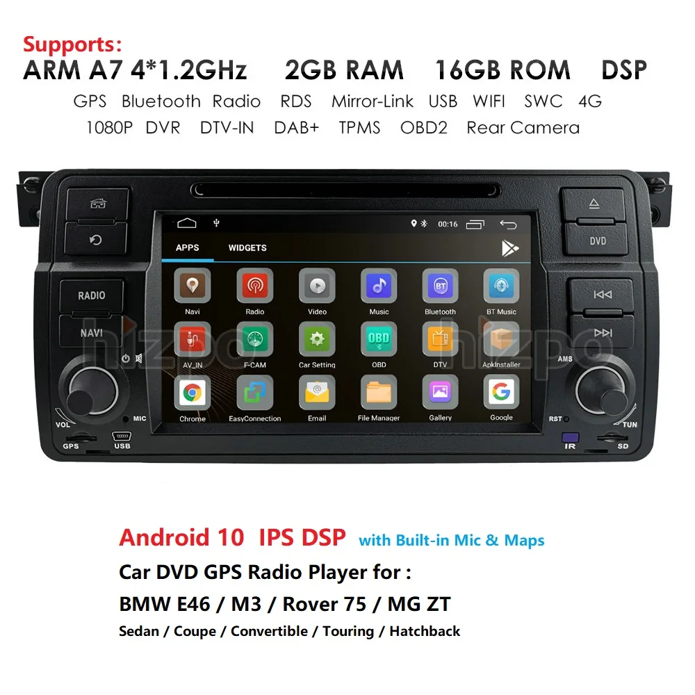 Android 9 0 4G Автомобильный gps плеер DVD для BMW E46 M3 MG ZT ROVER 75 стерео аудио навигация