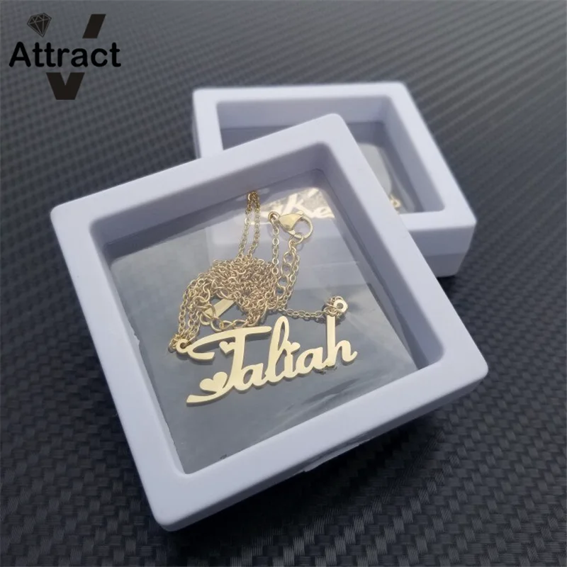 Рождественский Подарок Золотое имя кулон ожерелье для женщин мужчин ювелирные