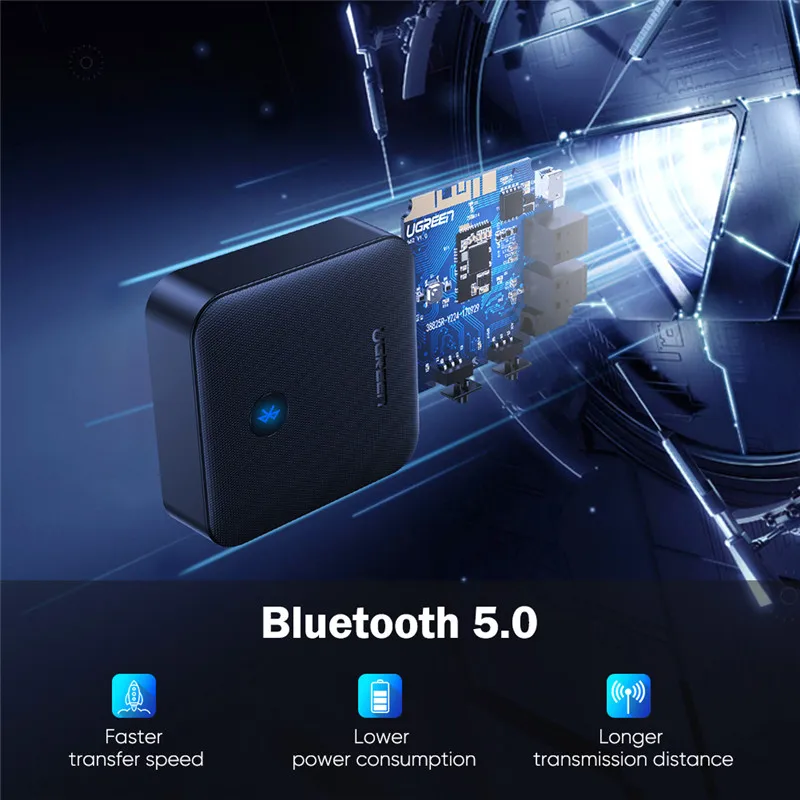 Беспроводной аудиоадаптер UGREEN Bluetooth 5 0 приемник-передатчик APTX HD 2 в 1 цифровой