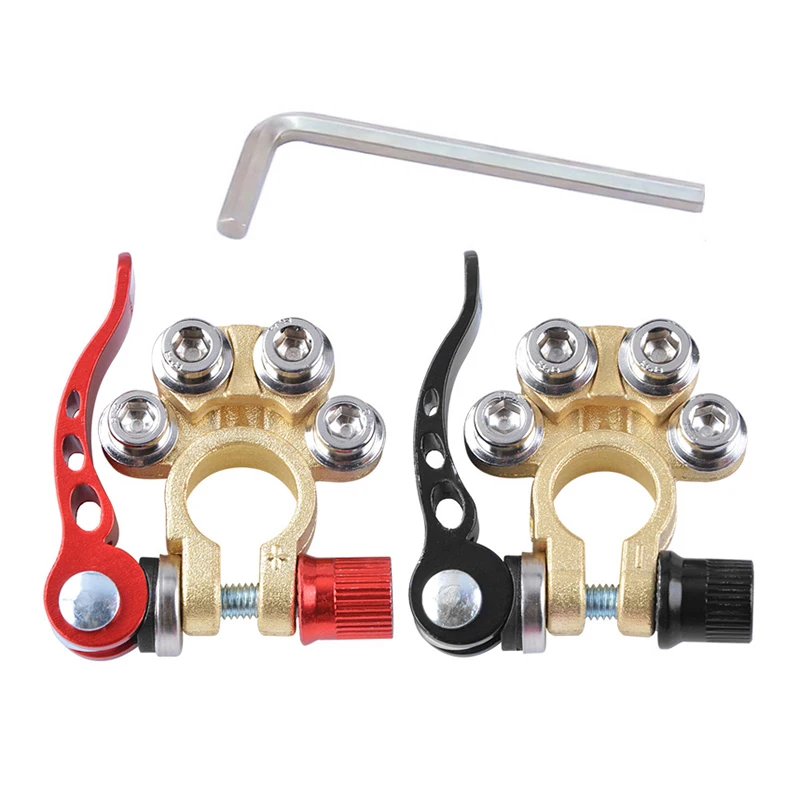 

1 Pair Car Battery Terminals Clamps Auto Battery Terminal Connector Battery Bornes Cable Terminal Adapter Copper Clip Screw 12V