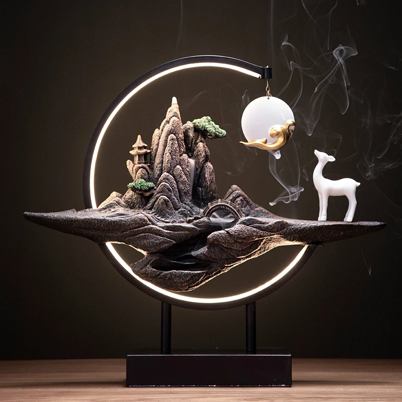 

Creative Backflow Incense Burner Ceramic Holder Indoor Incense Burner Waterfall Zen Decor Quemador De Incienso Home Decor BC50XL