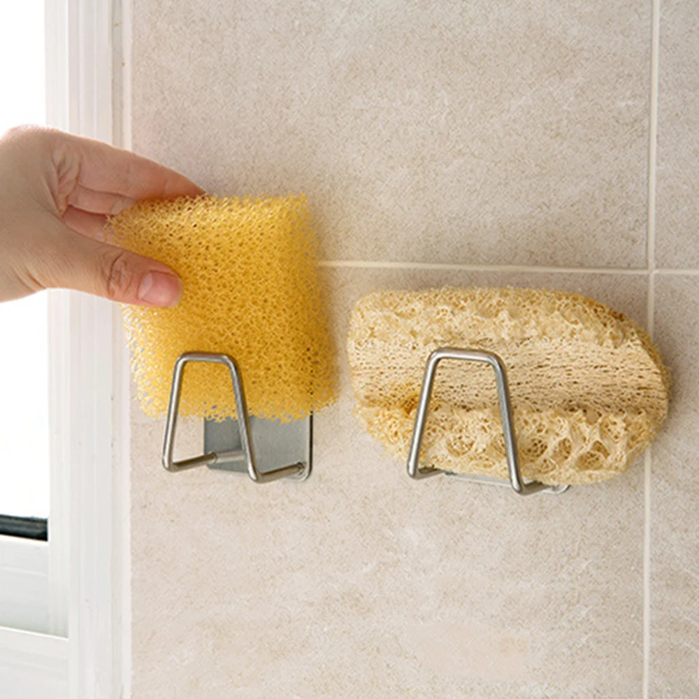 

Kitchen Sponge Holder Stainless Steel Sponge Drain Rack Holder Dishwashing Dishcloth Sink Organizer Bathroom Accessories