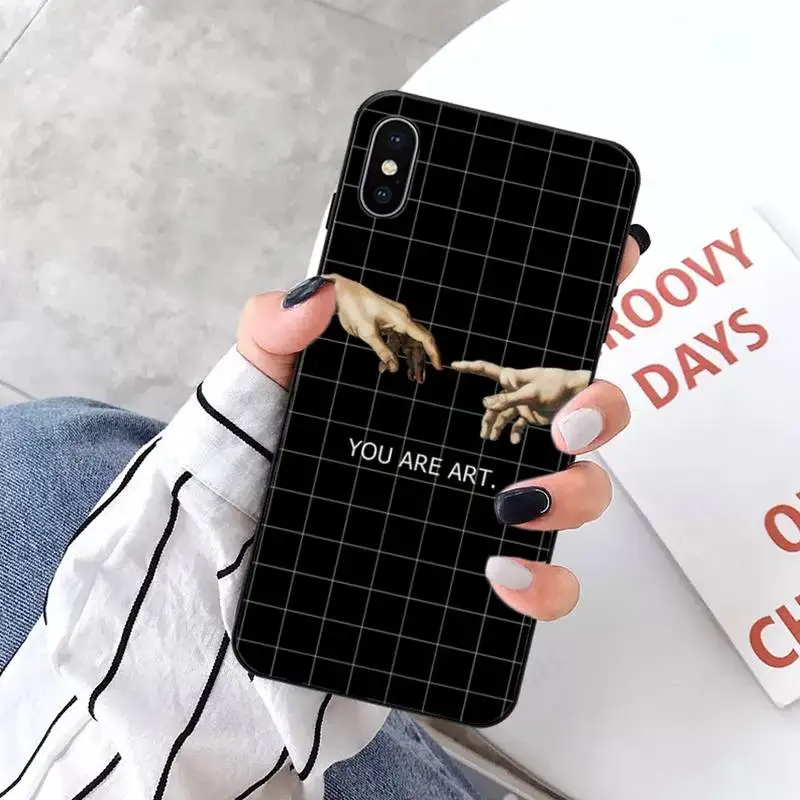 

Funny Hand The Creation of Adam Phone Case for iPhone 11 12 pro XS MAX 8 7 6 6S Plus X 5S SE 2020 XR mini