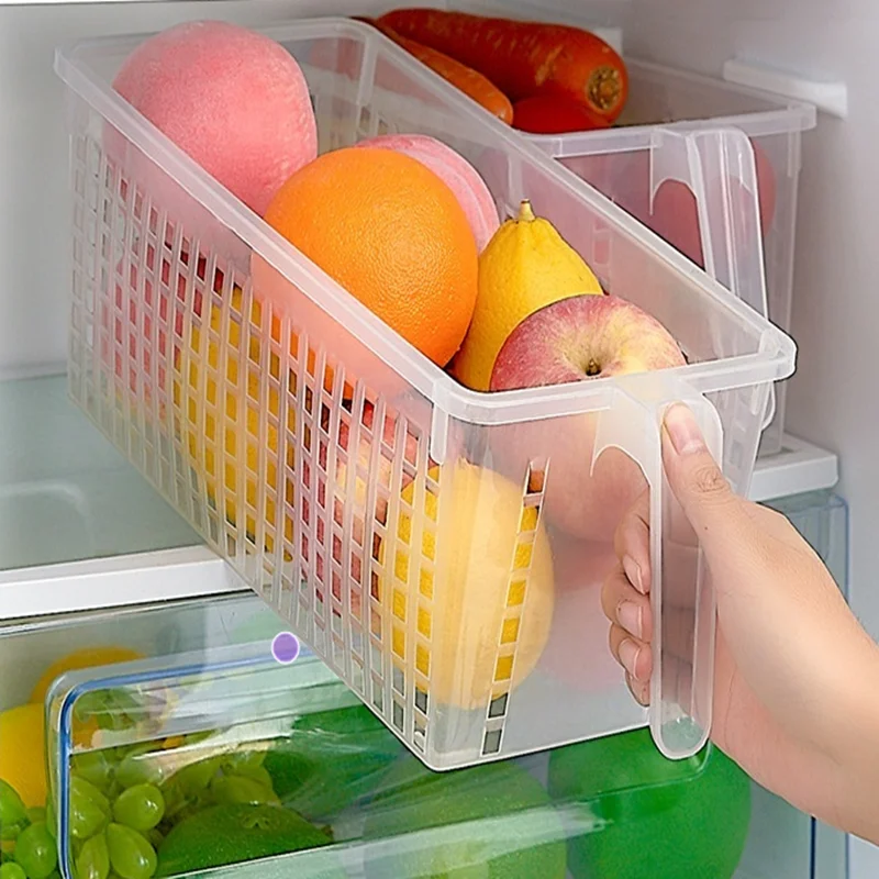 

Plastic refrigerator storage box kitchen storage box vegetable and fruit with handle drawer storage container fresh-keeping box