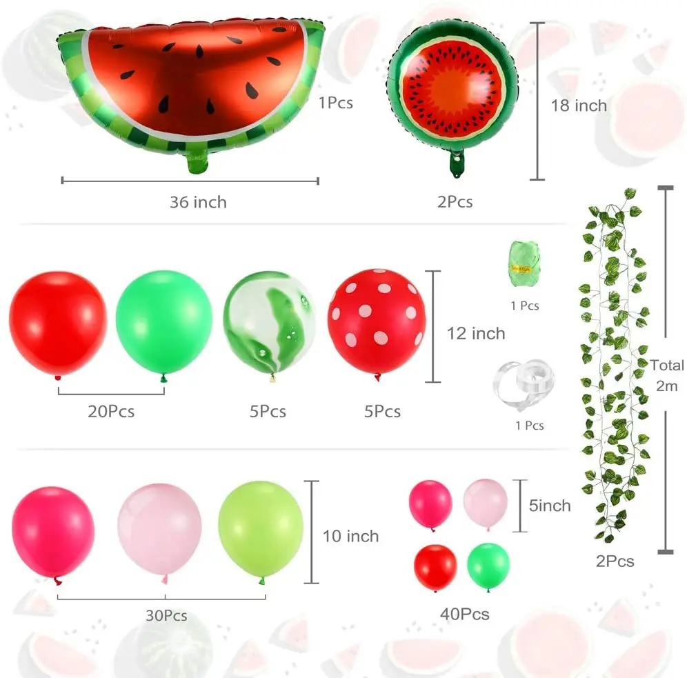 Арбуз вечерние воздушные шары-гирлянды арочный комплект лозы для арбуз