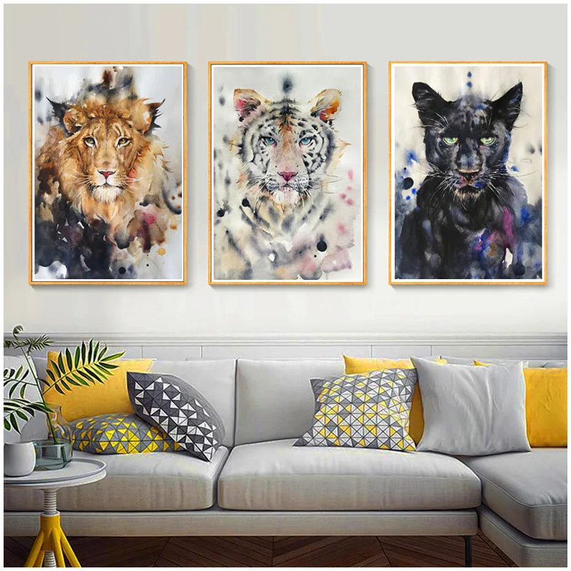 

Panther Tiger Lion Nordic Diamond Painting 5D Diy Art Animal Diamond Embroidery Cross Stitch Living Room Christmas GiftZP-491