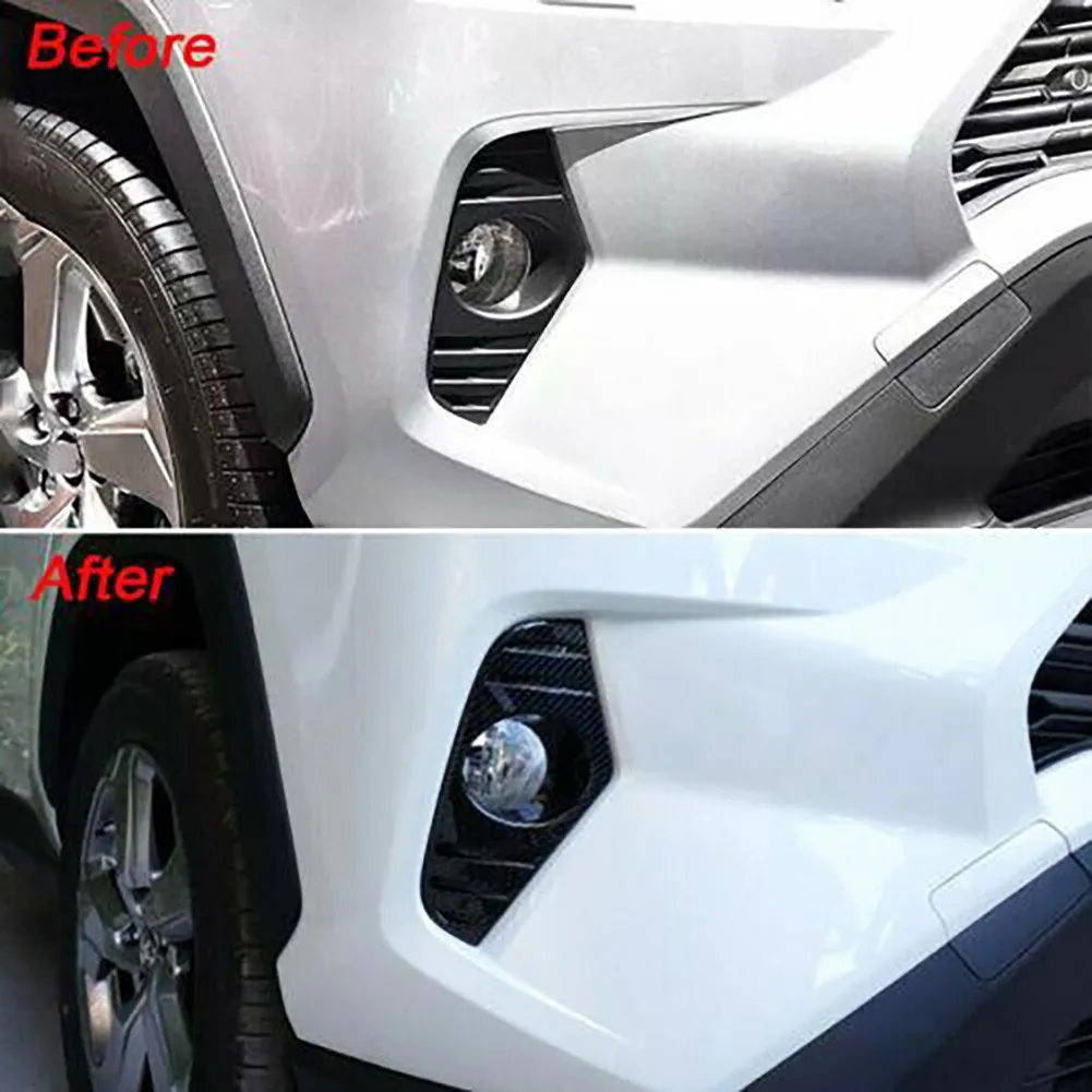 

Plastic Cover Trim Styling 2019-2020 Car Carbon Fiber Fog Light For Toyota Rav4 Lamp