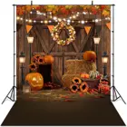 Фон для фотосъемки на День Благодарения осень Тыква Урожай сарай фон кленовые листья деревенская деревянная фотография Фотостудия