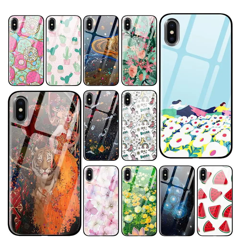 Роскошный чехол Cool joy из закаленного стекла для iPhone 5 5S 6 6s 7 8 Plus X XS XR 11 Pro