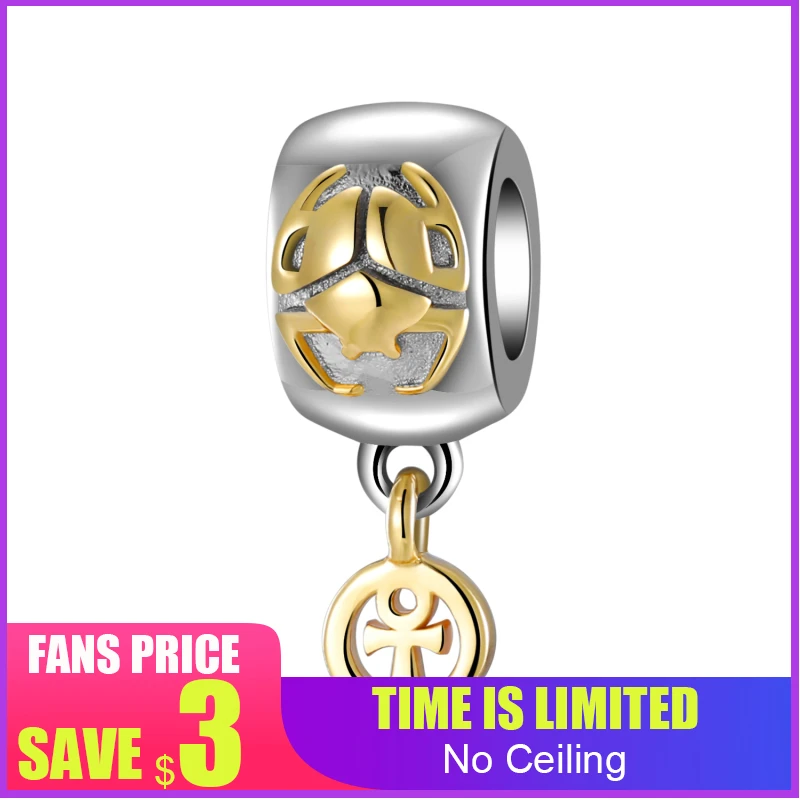 

Authentic 100% 925 Sterling Silver Charms Scarabs of Ancient Egyptian Civilization Beads Fit Original Bracelet DIY Jewelry