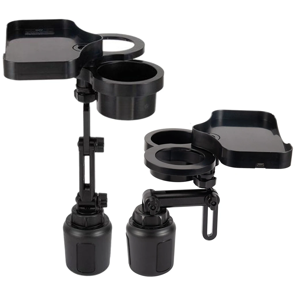 

Автомобильный держатель для стакана, адаптер, многофункциональный держатель для стакана с двумя чашками, прочный держатель с регулируемым основанием вращающимся на 360 °