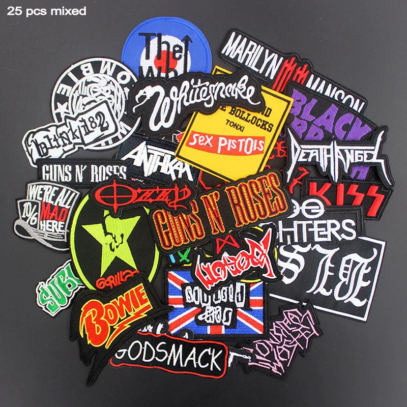 Наклейки на одежду в стиле панк-рок с вышивкой 25 шт./партия Микс модных | Дом и сад