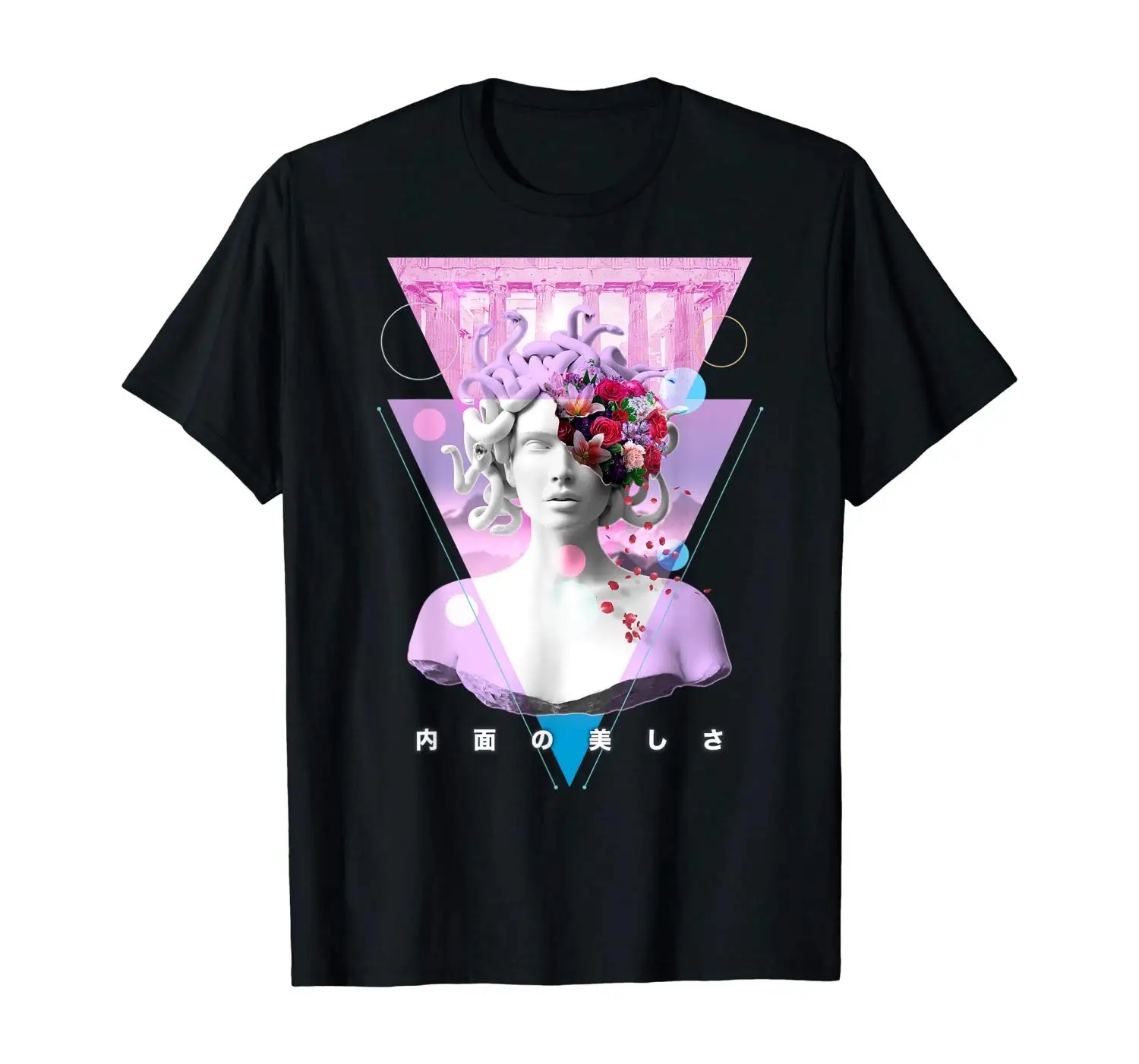 Vaporwave статуя Медузы эстетическое Искусство ретро японская футболка