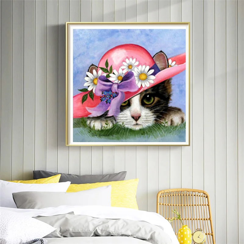 Алмазная картина 5D сделай сам с рисунком животных кошкой собакой тигром алмазная