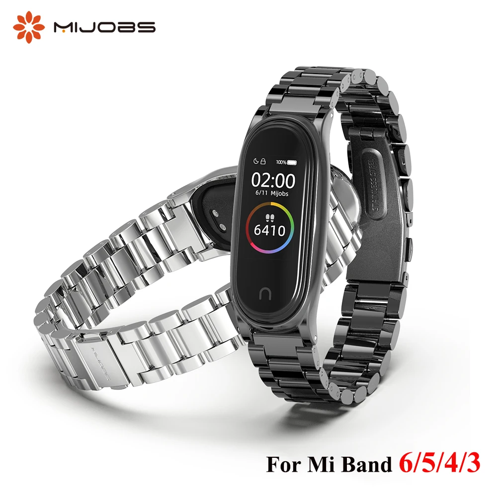 Metal Strap for Xiaomi Mi Band 6 5 4 3 Stainless Bracelet on Mi Band 4 Correa Miband Xiomi Bend Xaomi Wristband Accessories NFC