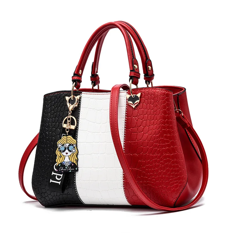 

2020 New Casual PU Leather Women's Patchwork handbag for Female Small Hand bag CrossBody messenger bag shoulder bags