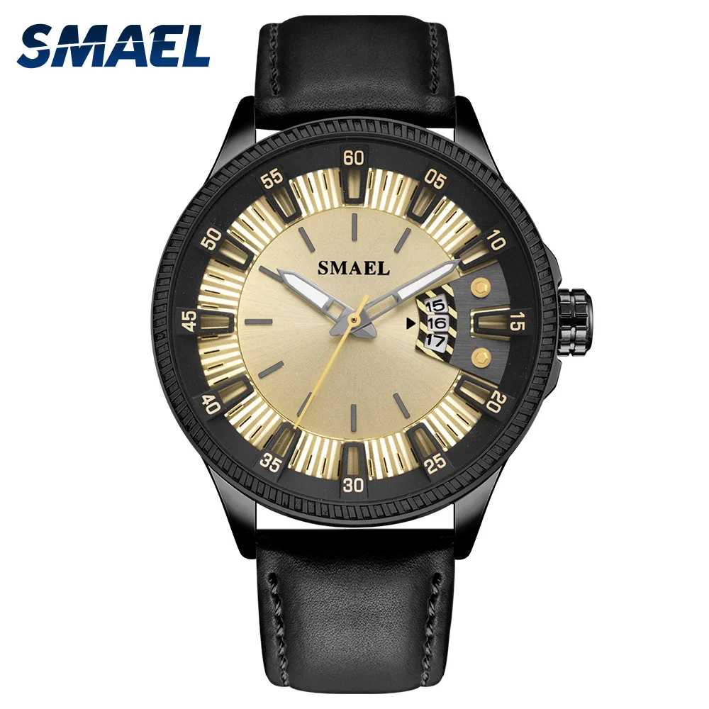 

Fashion Mens Watch 30M Waterproof Clock Sport Leather Wristwatch Auto Date Men's Casual Watches 9126 Quartz Wristwatches Luxury