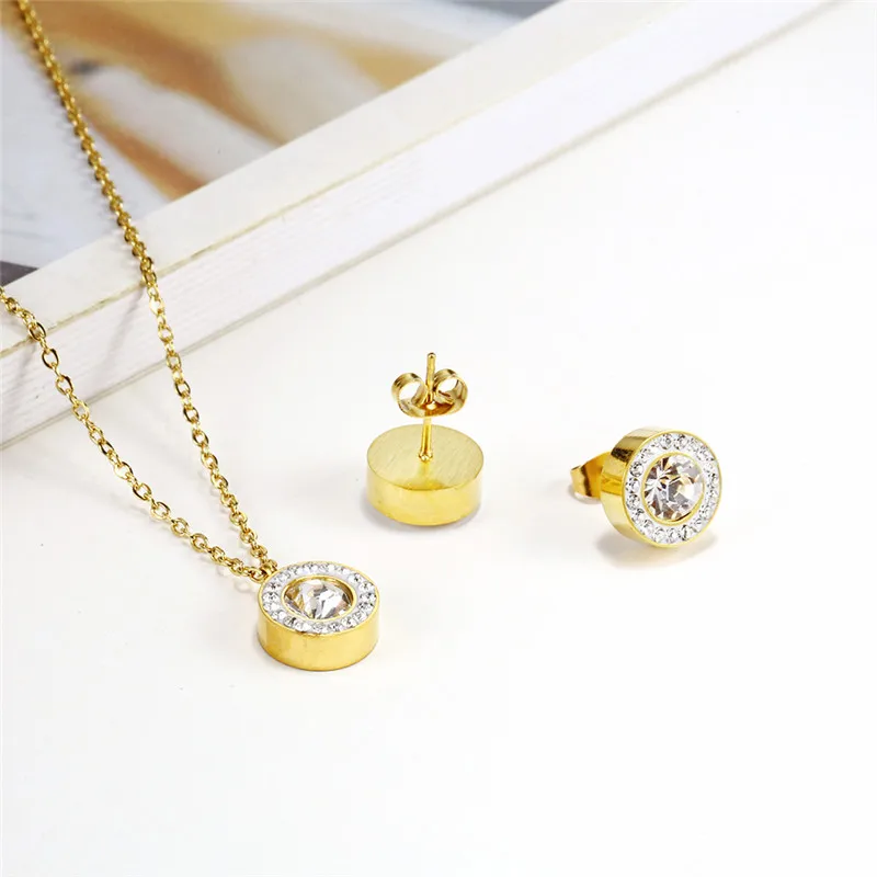 OUFEI Ювелирные наборы из нержавеющей стали красное ожерелье и серьги набор