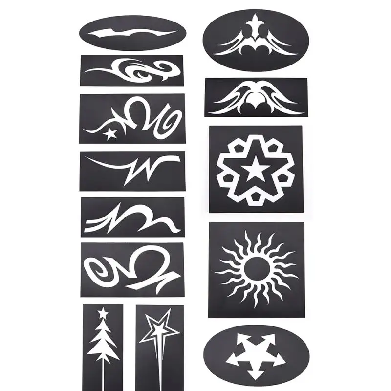20 шт./компл. шаблон для татуажа волос триммер резной окраски Рисунок трафарет