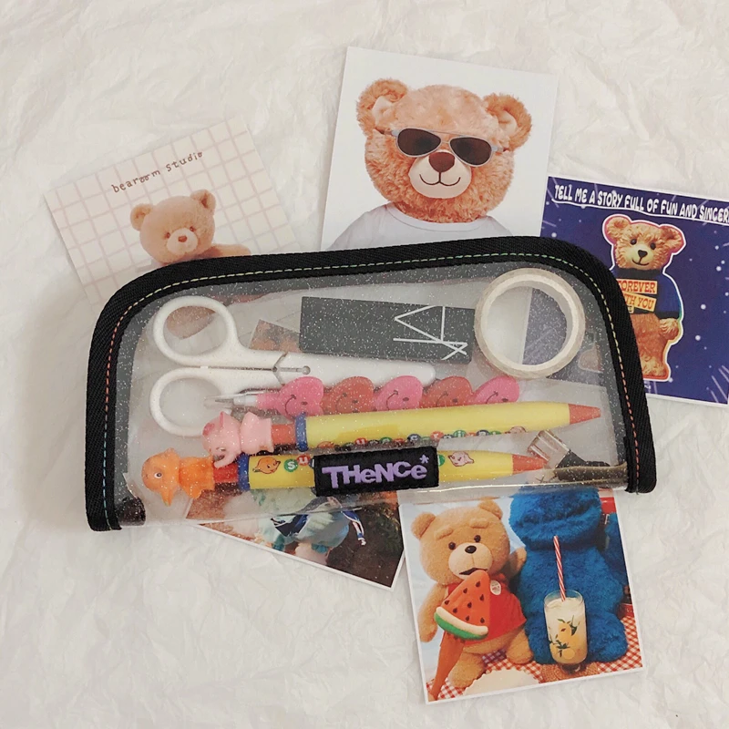 Ins лазерный Блестящий Флуоресцентный чехол для карандашей косметика