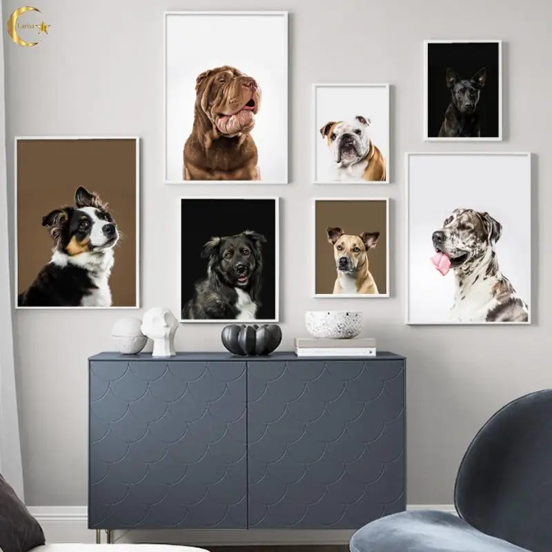 

French Bulldog German Shepherd Dog Pet Canvas Painting Nordic Wall Art Posters and Prints Wall Pictures for Living Room Decor